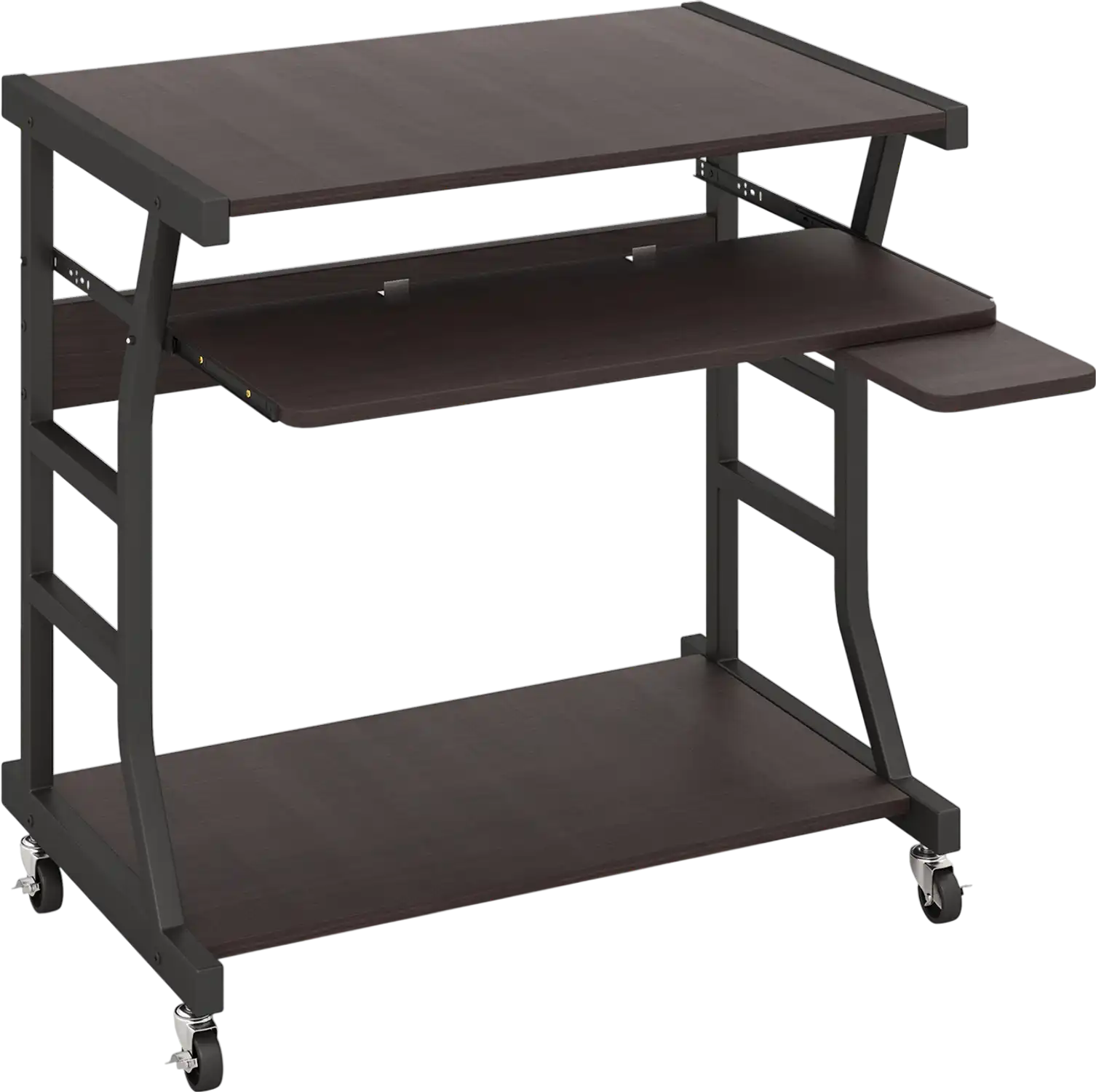 Costway Mobile Computer Desk Keyboard Tray Mouse Tray Shelf 86147352 New