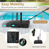 Mobile patio umbrella base with 3 wheels, retractable pull rod, and sand or water fillable for stability. Ideal for.