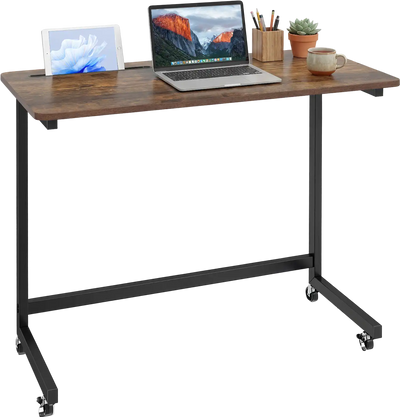 Costway Mobile Rolling Laptop Desk Side Table Cart w/ Tablet Slot 77391228 New