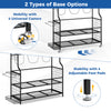Mobile sports equipment organizer with 4 universal casters and adjustable foot pads for stability and easy mobility.