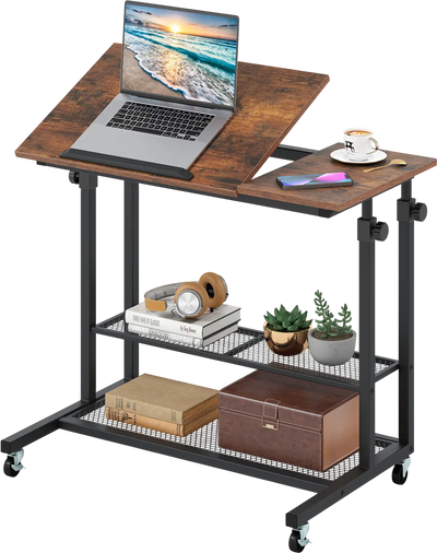 Costway Mobile Height Adjustable Standing Desk Tilting Tabletop 358294176 New