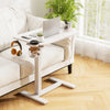 Mobile Standing Desk Height Adjustable Overbed Bedside Table with Cup Holder-White - Gallery View 1 of 11