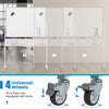 Close-up of lockable universal wheels on the mobile whiteboard, ensuring easy movement and stability for any setting.