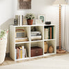 Modern 6-cube bookcase in white, featuring ample storage for decor and books, ideal for living rooms and bedrooms.