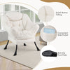Modern accent chair in beige with stylish button tufting, ergonomic design, and convenient side pocket for versatile.