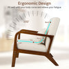 Modern accent chair with rubber wood frame, 102° backrest tilt, and lumbar pillow for ultimate comfort and support.