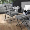 Linen Fabric Modern Accent Chair with Ottoman and Adjustable Backrest-Gray - Gallery View 1 of 10
