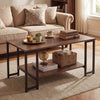 Modern Accent Table with Open Storage Shelf for Apartment and Lounge-Rustic Brown - Gallery View 1 of 9