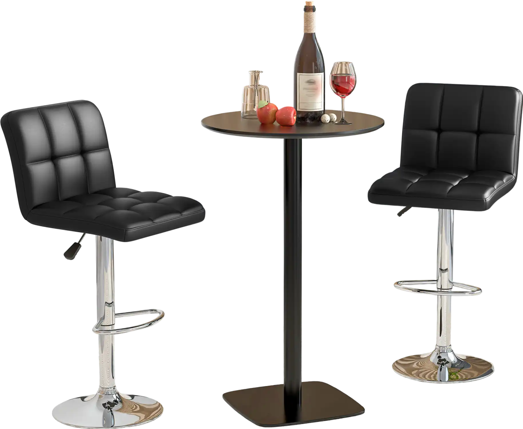 Costway Modern Bar Stools Set of 2 with Back Metal Base Footrest 64513892 New