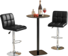 Black modern bar stools set of 2 with backrest, adjustable height, and heavy-duty metal base for stylish seating.
