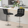 Black modern bar stools set of 2 with backrest, adjustable height, and chrome base for stylish kitchen seating.