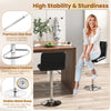 Modern black bar stool set with backrest, adjustable height, and sturdy metal base for comfortable seating.