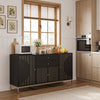 Modern Buffet Sideboard Cabinet w/ 2 Drawers & Adjustable Shelves for Dining Room-Black - Gallery View 1 of 10