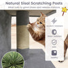Modern cat tree featuring natural sisal scratching posts, upholstered perch, and two spacious condos for cozy.