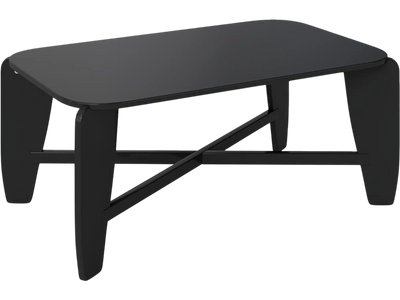 Costway Modern Rectangular Coffee Table Rubber Wood Cross-Leg Base 32426327 New