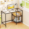 Modern Console Table with 2 Open Shelves and Metal Frame-Black - Gallery View 1 of 10