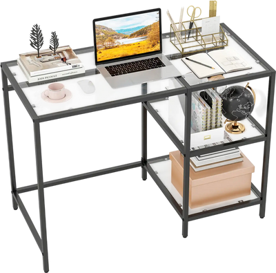 Costway Modern Console Table 2 Open Shelves Metal Frame 64159327 New