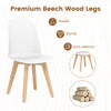 Modern dining chair with solid beech wood legs, ergonomic tilt backrest, and smooth PP seat for versatile living spaces.
