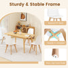 Modern dining chair set of 2 with white robust PP seats and solid beech wood legs, ideal for dining and living spaces.