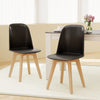 Modern Dining Chair Set of 2 with Solid Beech Wood Legs and Tilt Backrest-Black - Gallery View 1 of 9