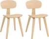 Set of 2 modern dining chairs with ergonomic backrest and rubber wood veneer, perfect for kitchens and dining rooms.