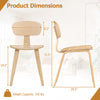 Dimensions of the Modern Dining Chair set showing ergonomic backrest and wide seat, ideal for kitchens and dining rooms.