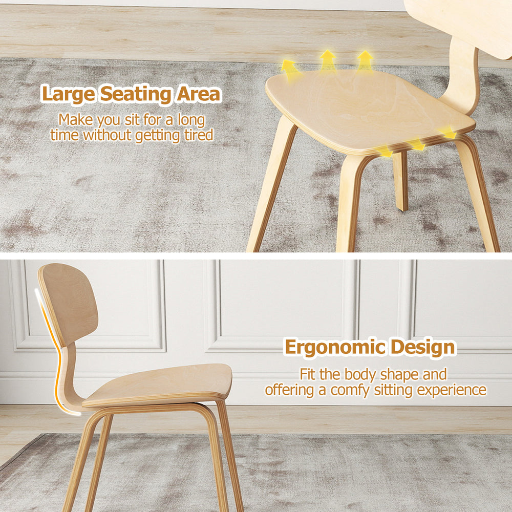 Single Modern Dining Chair with wide rubber wood veneer seat, ergonomic design for comfort, ideal for dining rooms.