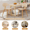 Natural wood dining chair set of 4 with ergonomic backrest, ideal for kitchens, dining rooms, and studies.