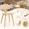 Natural wood dining chair with sturdy legs and ergonomic backrest, ideal for kitchens and dining rooms.