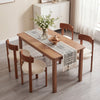 Modern dining chairs set of 4 with solid rubber wood legs, featuring cozy teddy fleece cushions for comfortable seating.