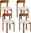 Set of 4 modern dining chairs with solid rubber wood legs and cozy sponge padded seats for ergonomic support.