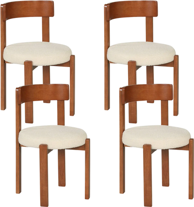 Costway Modern Dining Chairs Set of 4 Solid Rubber Wood Legs 72706262 New