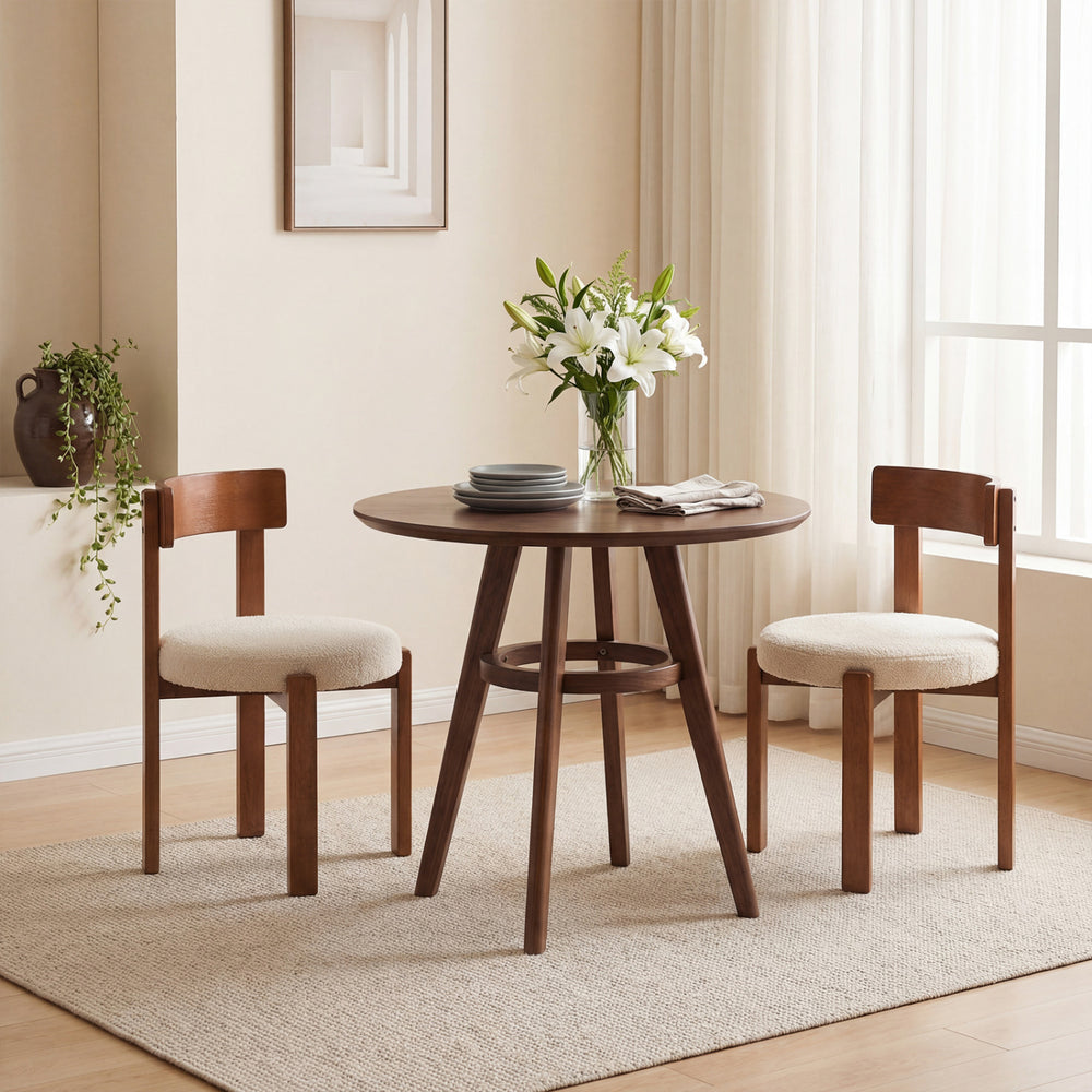 Modern dining chairs set of 4 with solid rubber wood legs, featuring cozy sponge padded seats and ergonomic curved.