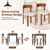 Modern dining chairs set of 4 with solid rubber wood legs, featuring armless design for space-saving storage.