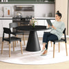Modern black dining side chairs set of 4 with ergonomic backrest, perfect for dining rooms and cafes.
