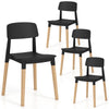 Set of 4 modern dining side chairs with ergonomic backrest and sturdy beech legs, perfect for dining rooms and cafes.