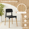 Modern dining side chair with ergonomic backrest, black seat, and premium beech legs for stylish and sturdy seating.