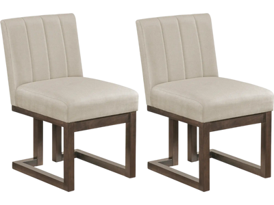 Costway Modern Farmhouse Fabric Dining Chairs Set of 2 5.5