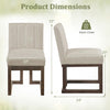 Side view of Modern Farmhouse dining chair showing dimensions, featuring padded seat and walnut frame for ergonomic.