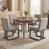 Modern Farmhouse Fabric Dining Chairs Set of 4 with 5.5" Thickened Padded Seat-Gray - Gallery View 1 of 8