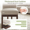 Modern farmhouse dining chair with 5.5" thick padded seat, breathable fabric, and walnut rubber wood frame for comfort.
