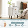 Modern 2-drawer nightstand with elegant faux marble surface, sturdy legs, and ample storage for bedroom essentials.
