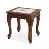 Modern Glass Coffee Table with Clear Tempered Top and Rubber Wood Base-Walnut - Gallery View 1 of 1