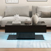 Modern LED Coffee Table with 20 Color LED Lights and 2 Storage Drawers-Black - Gallery View 1 of 10