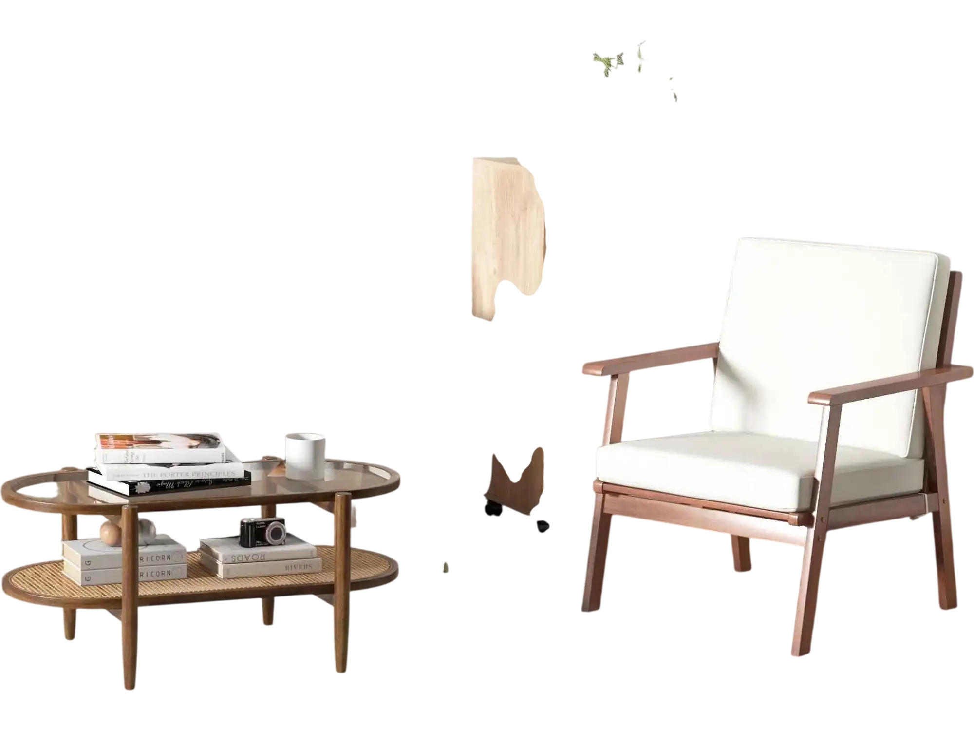 Costway Modern Living Room Set Loveseat Armchair Side & Coffee Table 95971332 New
