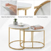 Single nesting coffee table showcasing a white MDF top and gold steel frame, ideal for stylish and space-saving decor.