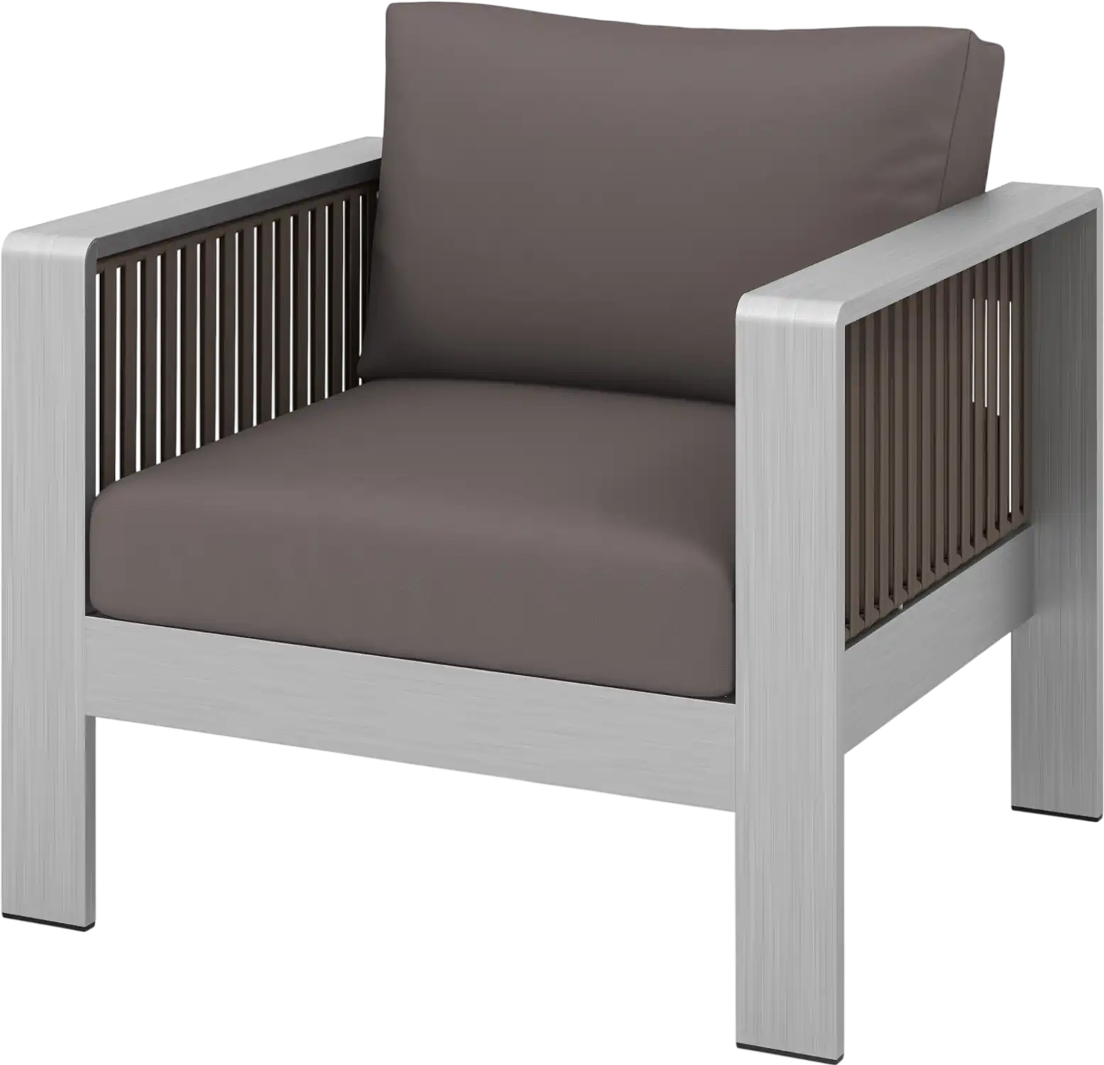 Costway Patio Aluminum Armchair w/ Thick Back & Seat Cushion 51987463 New