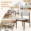 Modern padded dining chair set of 2 with rubber wood legs, suitable for dining room, living room, and bedroom use.