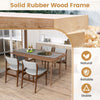Modern padded dining chairs set of 4 with solid rubber wood legs, featuring a stylish farmhouse design for versatile.