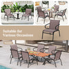 Set of 2 modern patio chairs with breathable fabric, ergonomic design, suitable for backyard, poolside, or porch use.